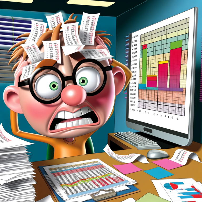 A person looking stressed while examining a spreadsheet. | Civils Bites Estimating costs